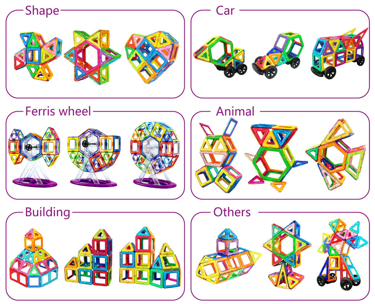 Jasonwell 133 Pieces Creative Magnetic Building Blocks for Boys Girls Tiles... 