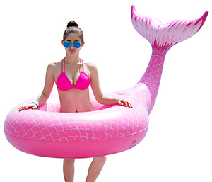 Jasonwell Giant Inflatable Mermaid Tail Pool Float Pool Tube with Fast Valves Summer Beach Swimming
